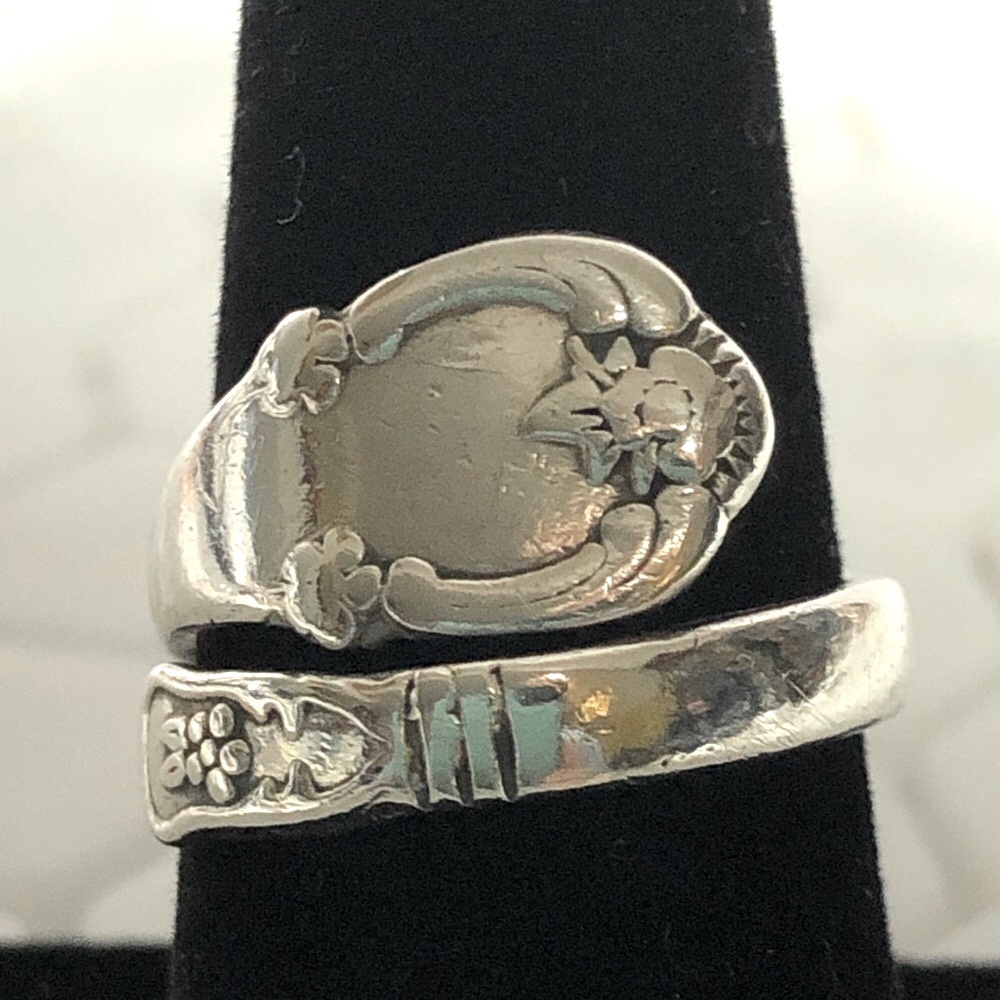 Vintage Sterling Silver 925 spoon ring size 7  handmade stamped 6.68g